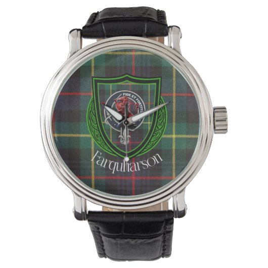 Farquharson Scottish Clan Tartan & Crest 腕時計 (正面)