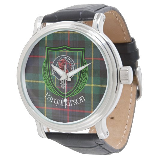 Farquharson Scottish Clan Tartan & Crest 腕時計 (アングル)