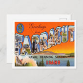 Farragut, Naval Training Stationからの挨拶 ポストカード (正面/裏面)