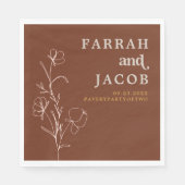 FARRAHレトロ70のRustフローラアーチ結婚写真 スタンダードランチョンナプキン (正面)