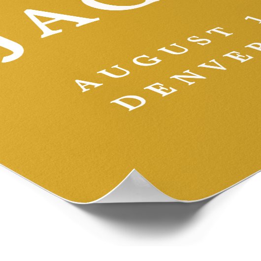 FARRAHレトロ70s Rust Mustard Arch's 結婚 Welcome ポスター (角)