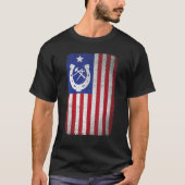 Farrier American Flag Horseshoe Horseshoeing Tシャツ (正面)