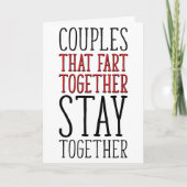 Fart，一緒に滞在，記念日おもしろい，バレンタイン カード (正面)