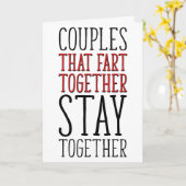 Fart，一緒に滞在，記念日おもしろい，バレンタイン カード (黄色い花)