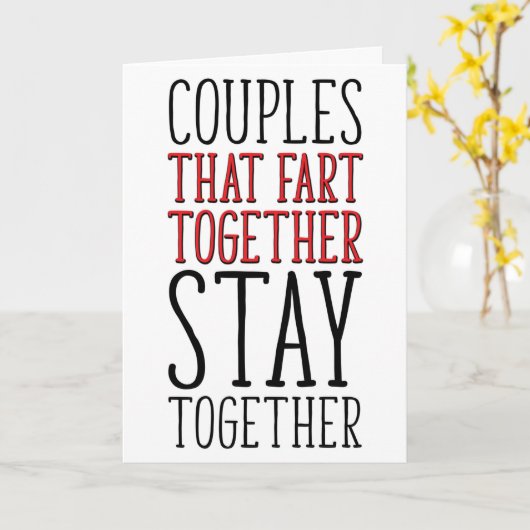 Fart，一緒に滞在，記念日おもしろい，バレンタイン カード (黄色い花)