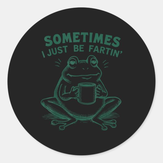 Fartin I Silly Sometimes Frog Just ラウンドシール (正面)