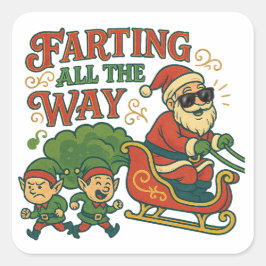 Farting All the Way Santa’s Sleigh Stinker  スクエアシール