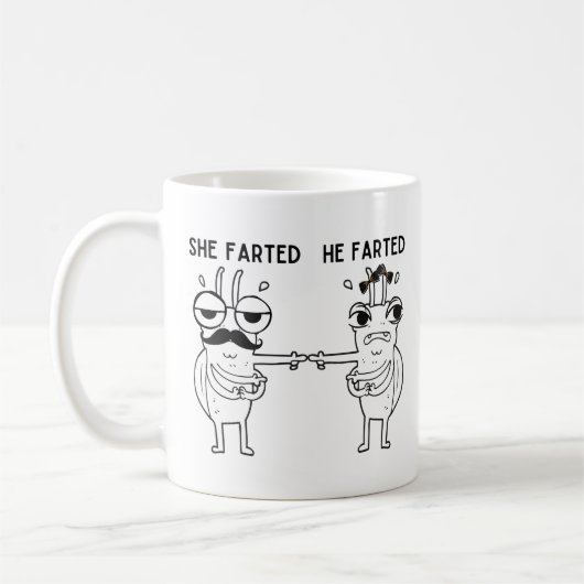 Farting Bug Humor コーヒーマグカップ (左)