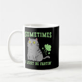 Farting Cat Sometimes I Just Be Fartin' Funny Anim コーヒーマグカップ (左)