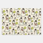 Farting Christmas Snowmen Pattern ラッピングペーパーシート (正面)