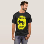 Farting Lion Caution Spray Area Warning Sign Tシャツ (正面フル)