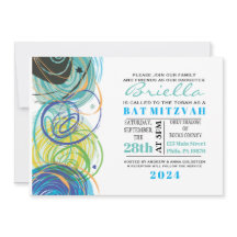 FARTSYアートバーバルミツワーパーティーカード