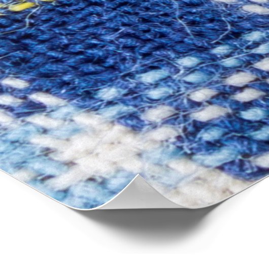 fasの青と黄色のタータンチェックまたは格子状の背景 ポスター (角)