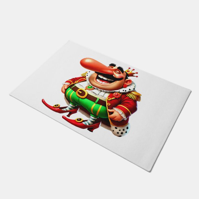 Faschingsprinz mit langer Nase - Fasching Karneval ドアマット (アングル)