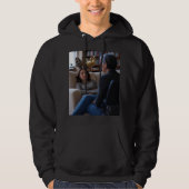 Fascination With Ducks men black hooded sweatshirt パーカ (正面)