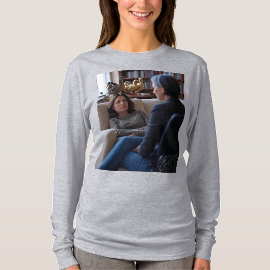 Fascination With Ducks women gray long shirt Tシャツ (正面)