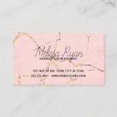 fashion blogger marble modern pink business card 名刺 (裏面)