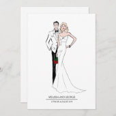 Fashion Bride and Groom 招待状 (正面/裏面)