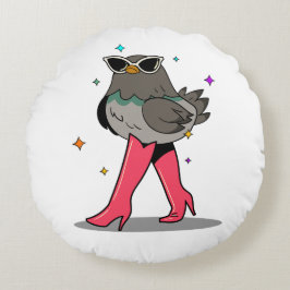 Fashion Chick in Sunglasses & Boots Customizable  ラウンドクッション