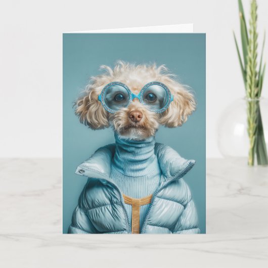 Fashion Dog In Blue Outfit カード (正面)