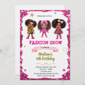 Fashion Doll Birthday party Invitation 招待状 (正面/裏面)