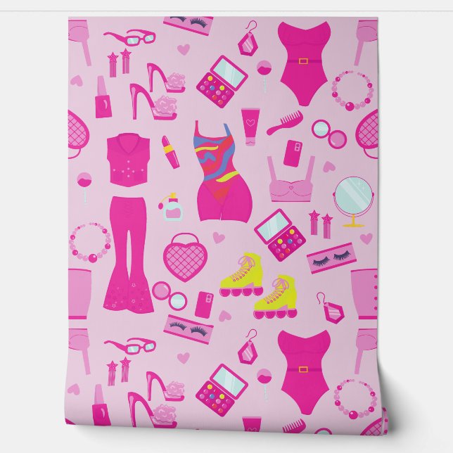 fashion doll clothes vintage 1990s pink  壁紙 (ほどく)