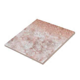 Fashion Elegant Ombre Pink Glitter Glitter Marble タイル