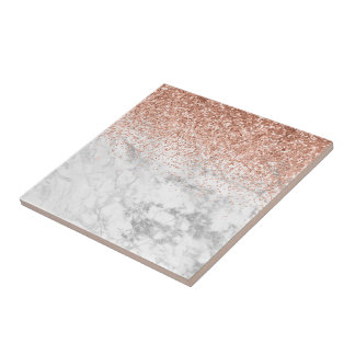 Fashion Elegant white Ombre Glitter Glitter Marble タイル