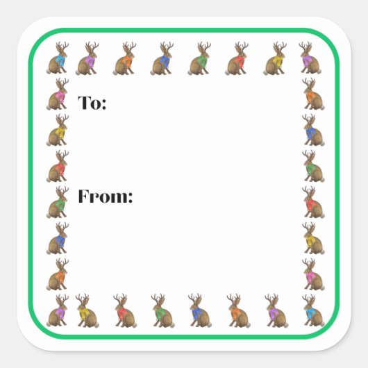 Fashion Forward Jackalope Sticker スクエアシール (正面)