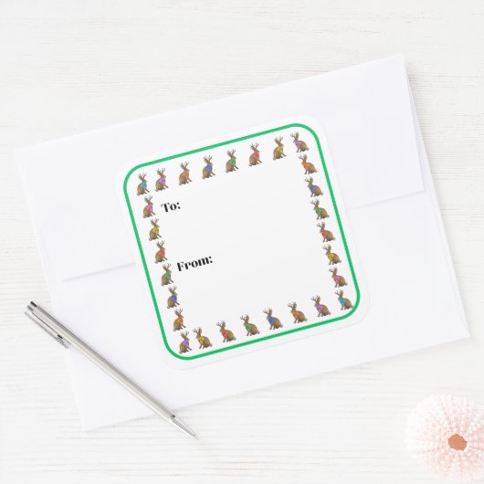 Fashion Forward Jackalope Sticker スクエアシール (封筒)