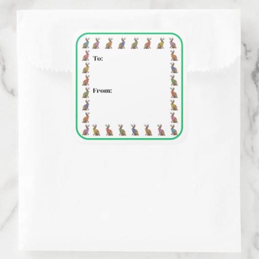 Fashion Forward Jackalope Sticker スクエアシール (バッグ)