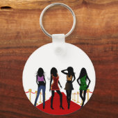 Fashion Girls Models Posing Red Carpet Key Chain キーホルダー (正面)