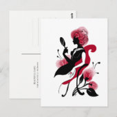 Fashion glamour beautiful graphic illustration ポストカード (正面/裏面)