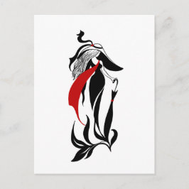 Fashion glamour beautiful graphic illustration ポストカード