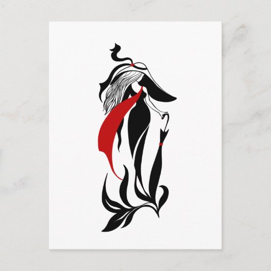 Fashion glamour beautiful graphic illustration ポストカード (正面)