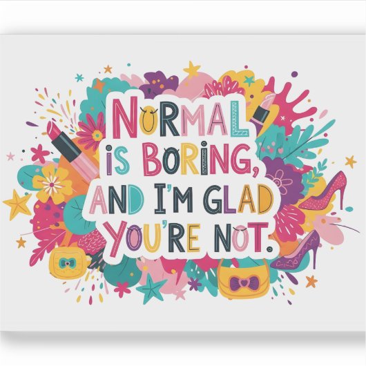 Fashion Glamour Makeup Statement Quote Design シール (正面)