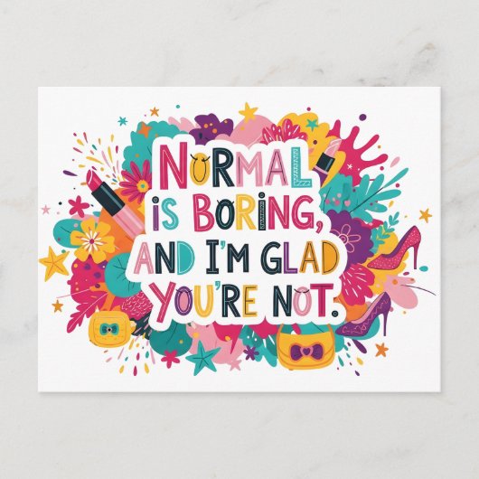 Fashion Glamour Makeup Statement Quote Design ポストカード (正面)