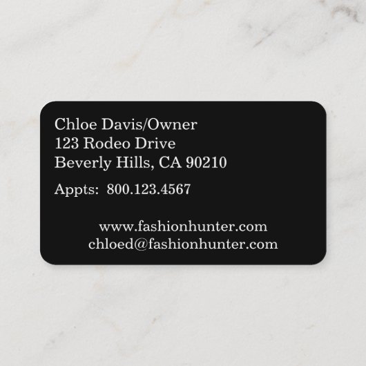 Fashion Hunter Business Card 名刺 (裏面)