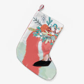 Fashion illustration with drawn pink flamingoflami スモールクリスマスストッキング (正面 (吊り時))