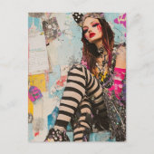 Fashion lady Collage ポストカード (正面)