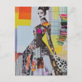 Fashion lady junk journal Collage ポストカード (正面)