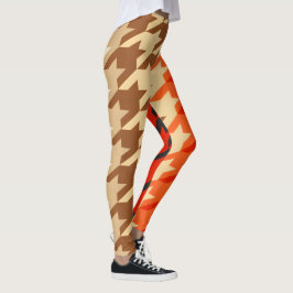 fashion orange geometric chic pattern レギンス