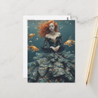 Fashion Photography With Goldfish ポストカード