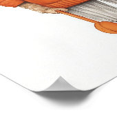 Fashion Poodle Dog Print, Funny Dog Decor, Orange  ポスター (角)