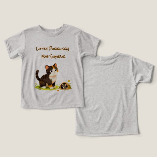 Fashion Preschool Kitten Mouse T-Shirt (デザイン正面&裏面)