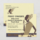 Fashion Pretty Couture Jewelry Trunk Show インビテーションポストカード (正面/裏面)