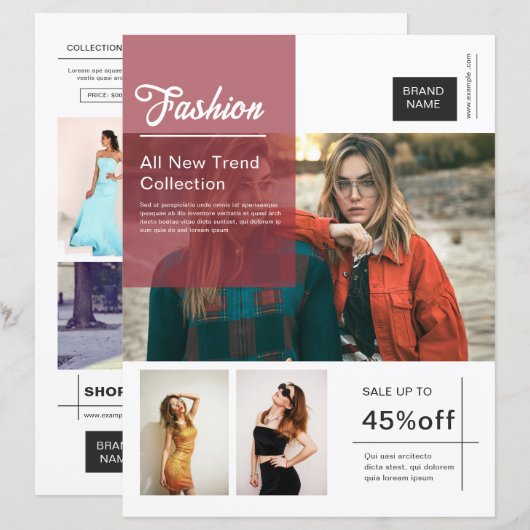 Fashion Product Promotional Flyer Template (正面/裏面)