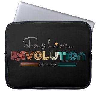 Fashion Revolution レトロタイポグラフィックノートパソコン Sleeve ラップトップスリーブ