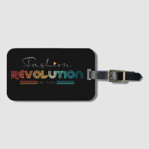 Fashion Revolution レトロタイポグラフィック ブラック荷物タグ