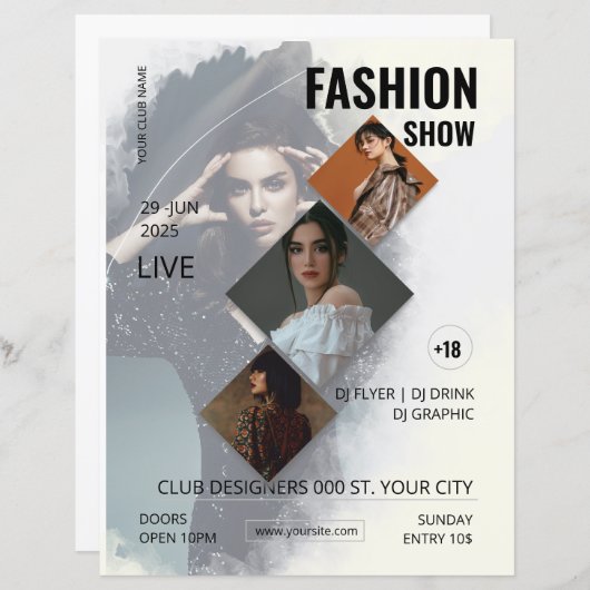 Fashion Show Flyer Template  (正面/裏面)